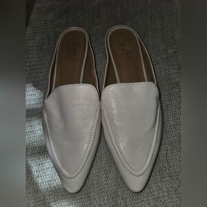 Franco Sarto Women's Cream Leather Mules